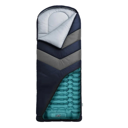 Sleeping Bag for Adults, Camping Sleeping Bag with Built In Sleeping Pad and Pillow for Backpacking and Travel
