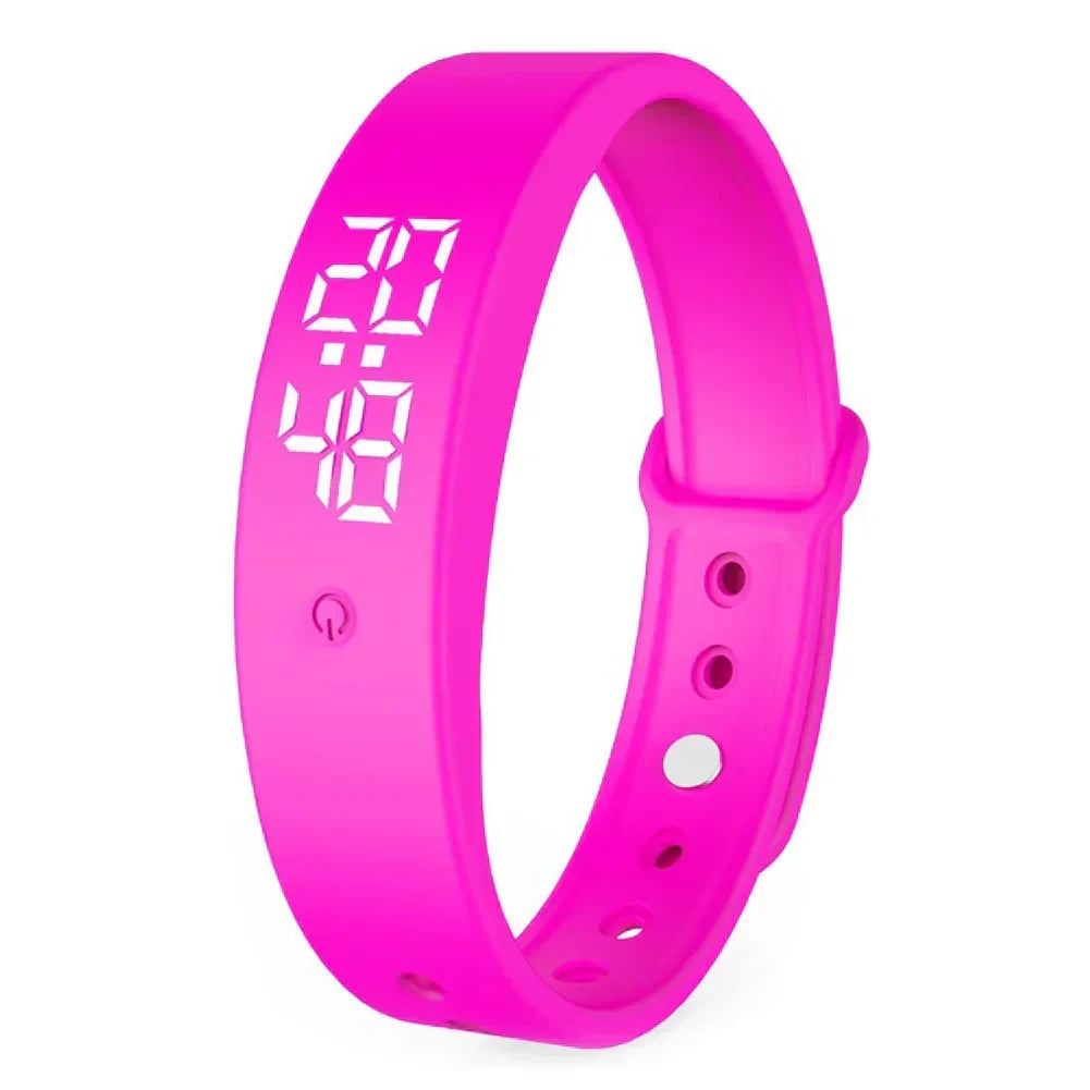 Digital Fitness Watch with Vibration Alerts, Waterproof LED Sports Wristwatch for Swimming and Running
