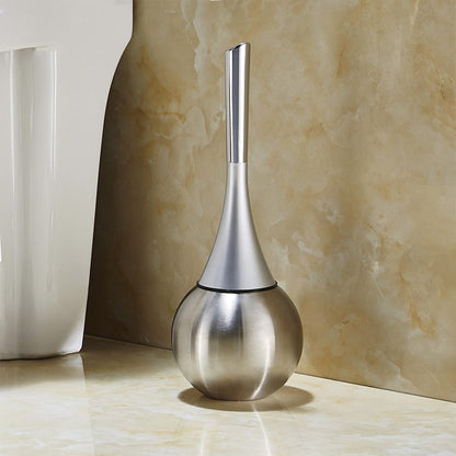 Freestanding Toilet Brush Holder Set 16 in Tall ABS Stainless Steel for Bathroom Cleaning Black Gold Finish Compact Space-Saving Design Gues