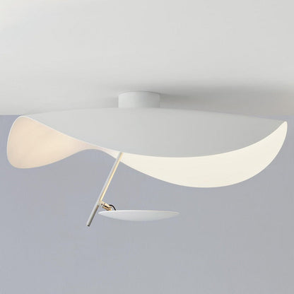 Contemporary Leaf-Motif Flush Mount Ceiling Light Metal Fixture Black Gold White Finish for Living Room Bedroom Dining Room Modern Home