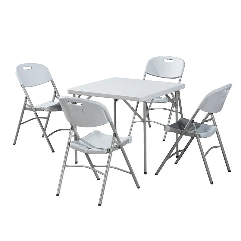 Mesa plegable versátil | Mesa cuadrada para exteriores de 3 pies con diseño que ahorra espacio | Plástico duro duradero para uso en patio y jardín