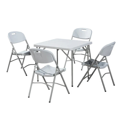 Mesa plegable versátil | Mesa cuadrada para exteriores de 3 pies con diseño que ahorra espacio | Plástico duro duradero para uso en patio y jardín