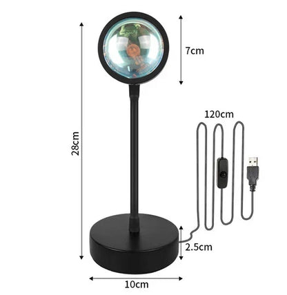 Projection Atmosphere Lamp with 16 Color Modes and Remote Control for Home Bedroom Living Room Decor | Adjustable Angle USB-Powered Ambient