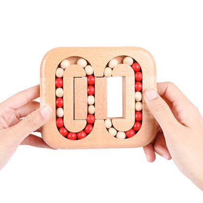 Wooden Ball-Sliding Puzzle Desktop Fidget Game for Focus and Relaxation 5.1 Inch Travel-Friendly Portable Brain Teaser Quiet Handheld Stress