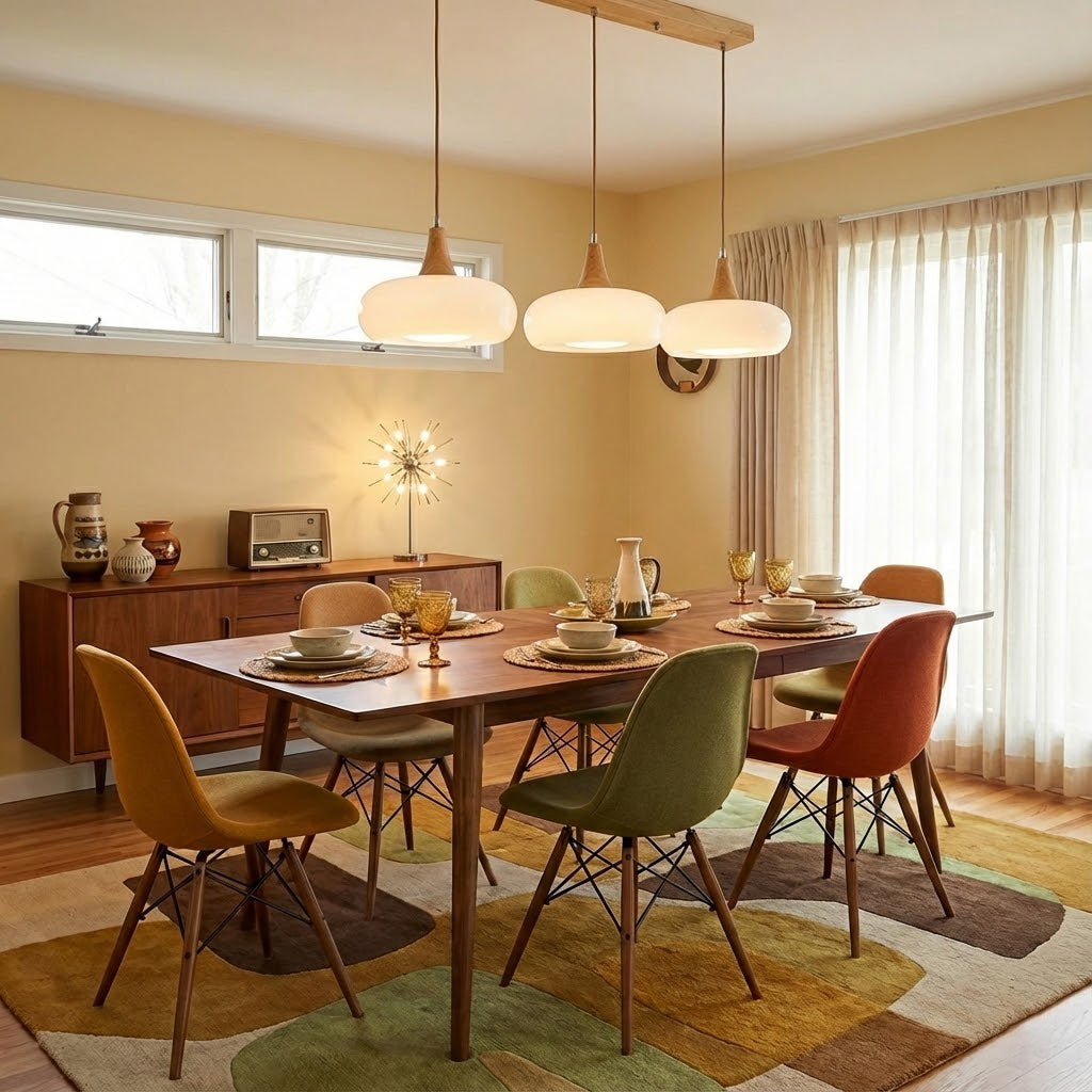 Hanging Light Fixture Metal Glass Wood Multi-Head Kitchen Island Dining Room Ceiling Lamp Indoor E26 E27 Socket Adjustable Wire Modern Home