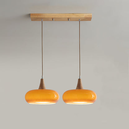Hanging Light Fixture Metal Glass Wood Multi-Head Kitchen Island Dining Room Ceiling Lamp Indoor E26 E27 Socket Adjustable Wire Modern Home