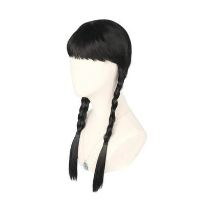Peluca de disfraz | Diseño de cabello trenzado para Halloween y eventos temáticos | Accesorio fácil para disfrazarse
