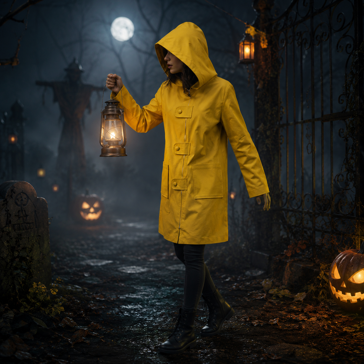 Chaqueta de cosplay | Impermeable con capucha y cierre de cremallera | Atuendo versátil para eventos temáticos