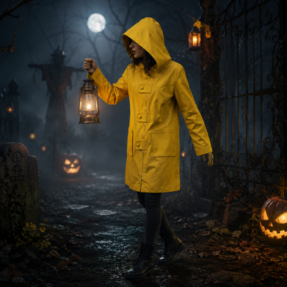 Chaqueta de cosplay | Impermeable con capucha y cierre de cremallera | Atuendo versátil para eventos temáticos