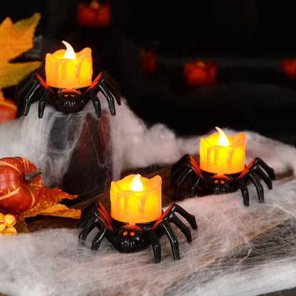 Halloween Candle Holder - Pumpkin Design, Flameless LED Light