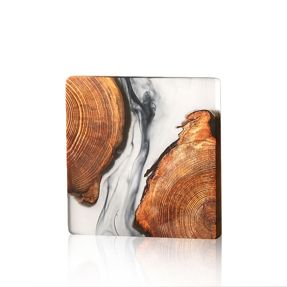 Handmade Custom Coasters for Drinks – Unique Pine Wood and Resin Design, Nature-Inspired Home Decor