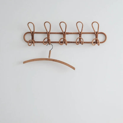 Handmade Rattan Wall Hooks – Organic Coat Rack for Rustic Home Decor