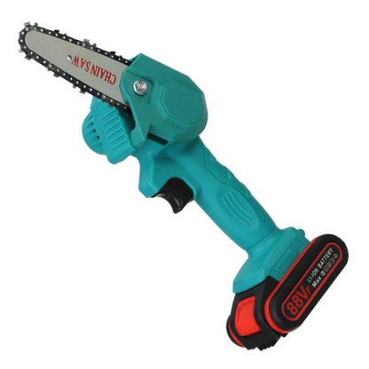 Cordless Electric Chainsaw with 2 Batteries – One-Hand Pruning Saw for Yard Work & Branch Trimming