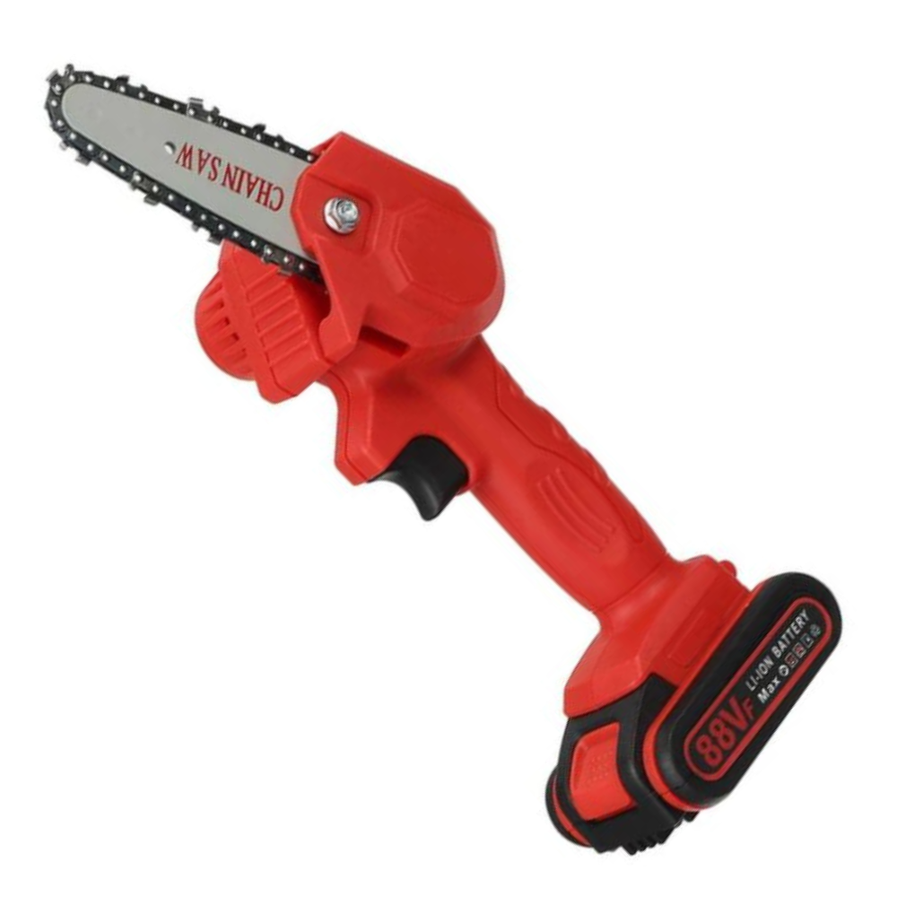 Mini Cordless Electric Chainsaw for Pruning and Trimming Trees, 88V Battery-Powered Handheld Saw with 2 Batteries for Garden & Yard Work
