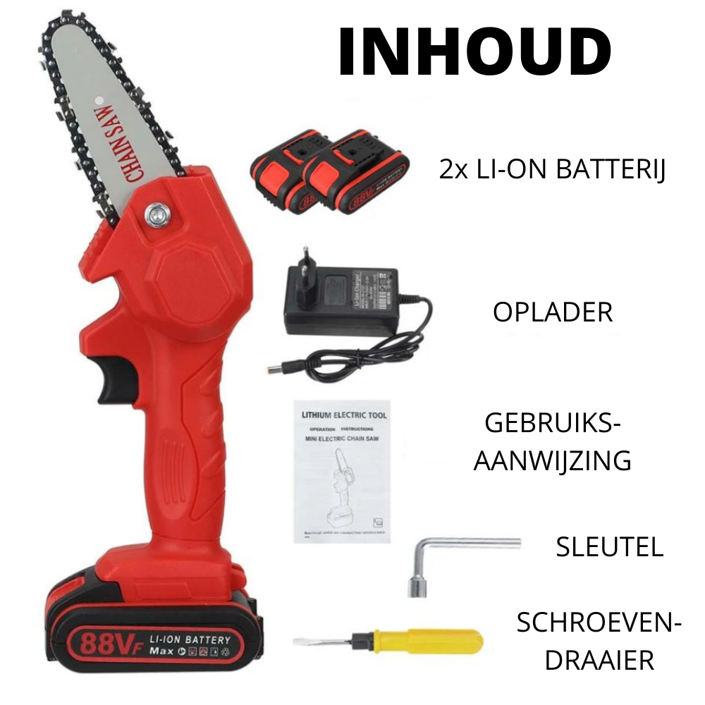 Lightweight Cordless Mini Chainsaw 1.5 lb Battery-Powered Pruner One-Handed Tree Trimmer for Garden Yard Landscaping Branch Cutting Home Out