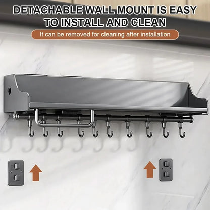 SPICELUXE – Metal Kitchen Rack with Practical Hanging Hooks