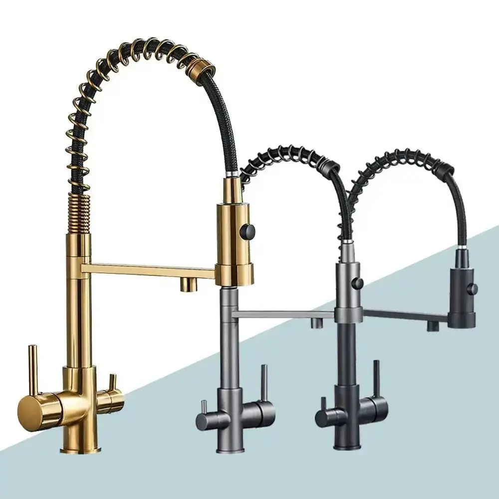Harmony | 3-Way Pull-Down Kitchen Faucet with Smooth Spray Head | Dual-Handle Control for Versatile Water Access