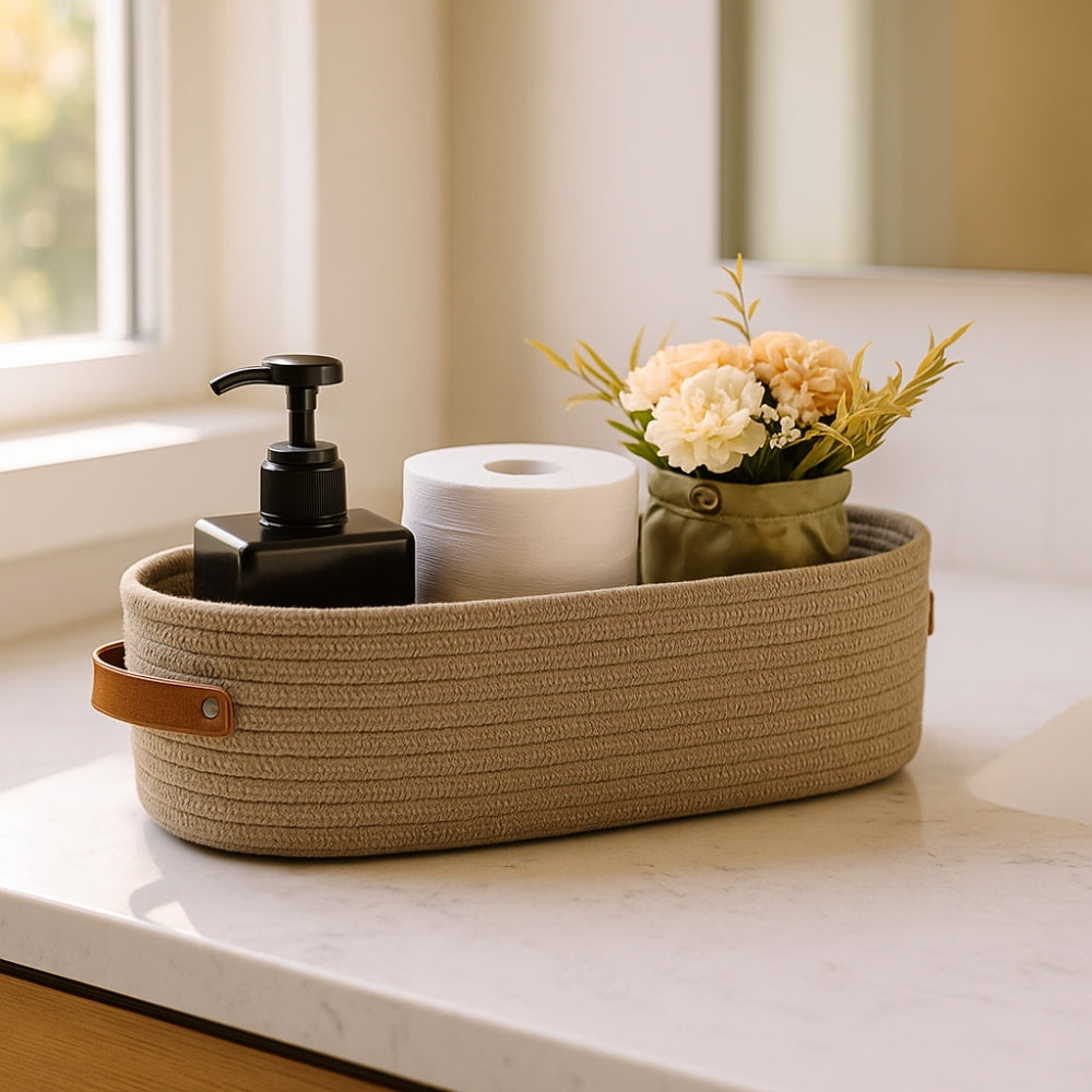 Harper Storage Basket Organizer - Durable Microfiber, Compact for Shelves