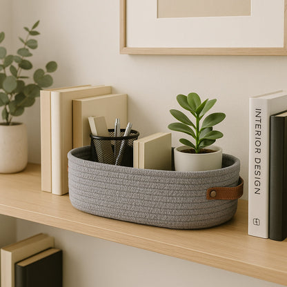 Harper Storage Basket Organizer - Durable Microfiber, Compact for Shelves