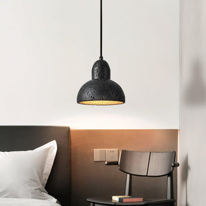 Stone Hanging Lamp E26 40W Natural Texture Overhead Light for Island Counter Breakfast Nook Focused Downlight