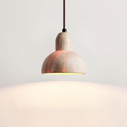 Stone Hanging Lamp E26 40W Natural Texture Overhead Light for Island Counter Breakfast Nook Focused Downlight