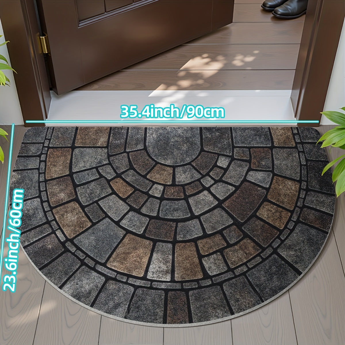 Haven Mosaic Door Mat - Non-Slip Polyester, Indoor Outdoor Use