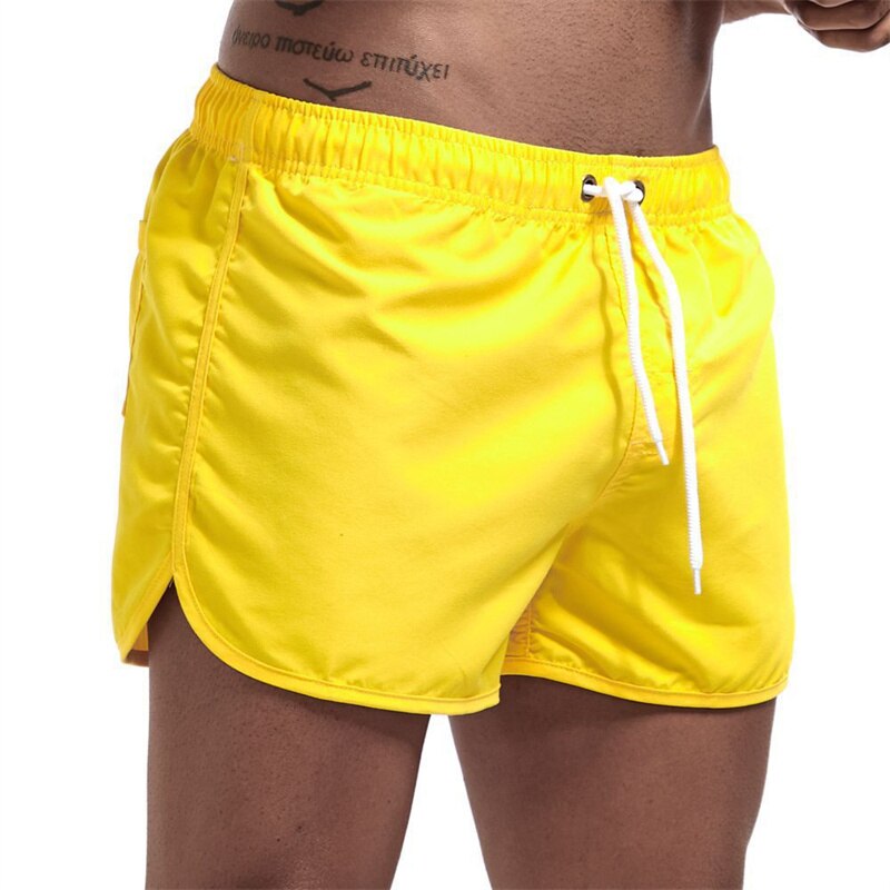 Men's Quick-Dry Swim Trunks with Drawstring & Back Pocket – Vibrant Colors for Beach & Pool