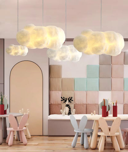 Cloud-Inspired Pendant Light – Modern Floating Design for Living Room, Bedroom & Dining | Adjustable Hanging Light Fixture, White Shade