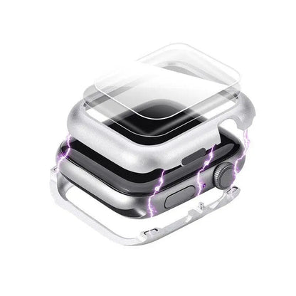 Metal Band and Protective Case Bundle for 38-44mm Apple Watch