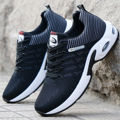Men's Cushioned Walking Sneakers with Breathable Mesh Upper & Shock-Absorbing Sole for All-Day Comfort