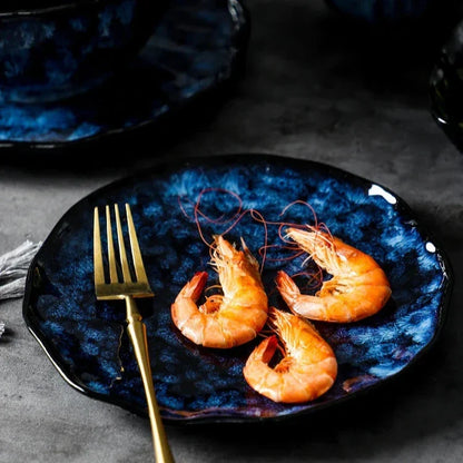 10-Piece Ceramic Dinnerware Set with Galaxy-Inspired Design for Everyday Dining & Special Occasions | Microwave & Dishwasher Safe