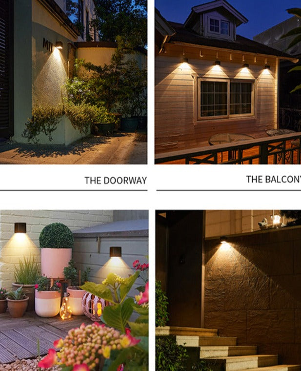 Ortekor GlowBeam | Lámpara solar de pared para exteriores con sensor inteligente | Diseño resistente a la intemperie para un ambiente ecológico