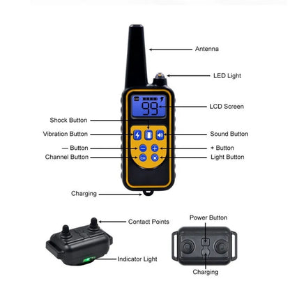 Rechargeable Remote Dog Training Collar with Vibration & Sound Modes – Waterproof E-Collar for All Breeds, 2600 ft Range