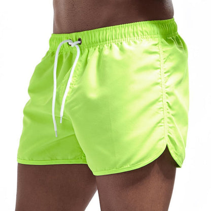Men's Quick-Dry Swim Trunks with Drawstring & Back Pocket – Vibrant Colors for Beach & Pool