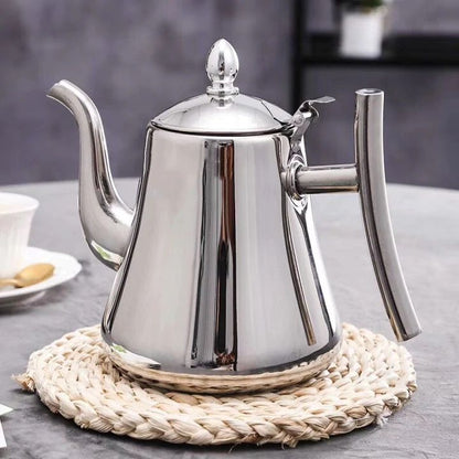 Stovetop Tea Kettle with Integrated Filter – Stainless Steel Water Boiler for Induction Gas Electric Ceramic Cooktops Coffee Pot