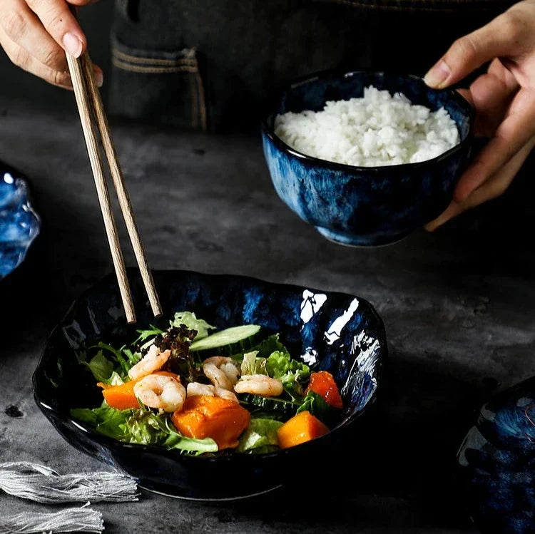 10-Piece Ceramic Dinnerware Set with Galaxy-Inspired Design for Everyday Dining & Special Occasions | Microwave & Dishwasher Safe