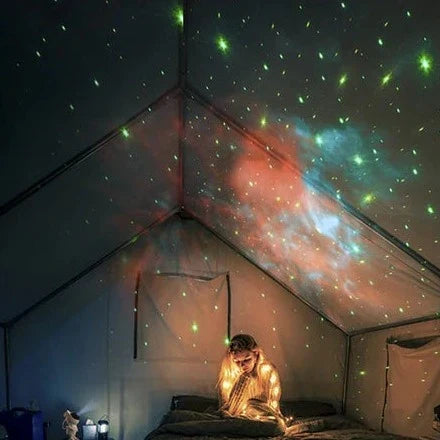 Space Star Projector Night Light with Removable Astronaut Figure for Bedroom & Kids Room | RGB LED Nebula Ceiling Lamp with Remote Control T