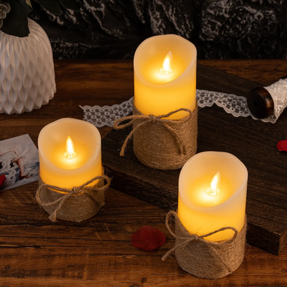 Flameless LED Candles with Realistic Flicker – Safe Battery-Operated Pillar Candles for Home Decor, Weddings, Dinners & Ambiance