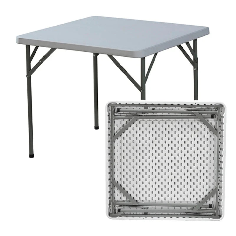 Mesa plegable versátil | Mesa cuadrada para exteriores de 3 pies con diseño que ahorra espacio | Plástico duro duradero para uso en patio y jardín