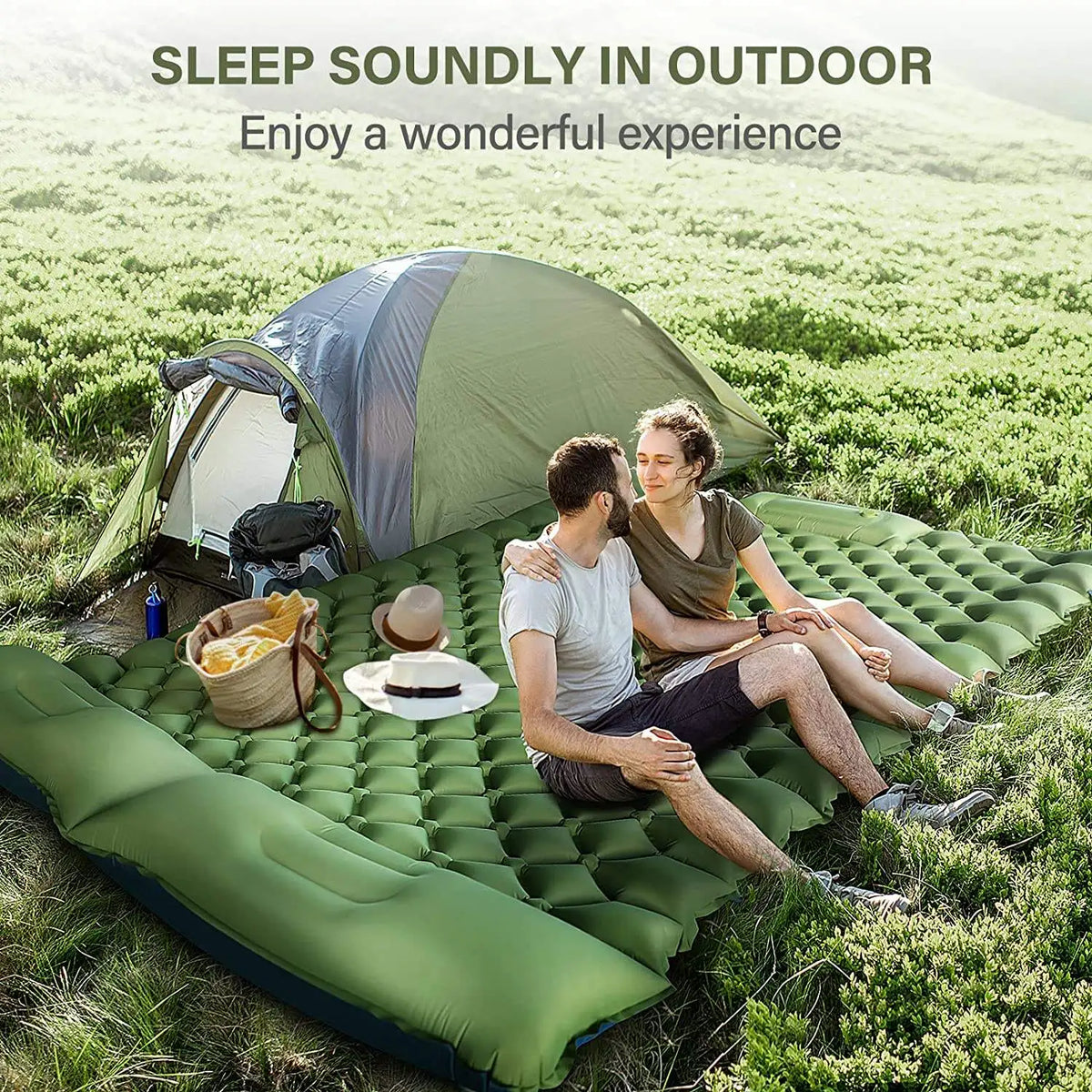 Esenciales para exteriores | Esterilla inflable ultraligera con diseño de TPU | Esterilla portátil para mayor comodidad y conveniencia