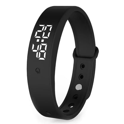 Digital Fitness Watch with Vibration Alerts, Waterproof LED Sports Wristwatch for Swimming and Running