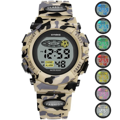 Kids Digital LED Sports Watch Waterproof Stopwatch Date Display Wristwatch for Boys Girls