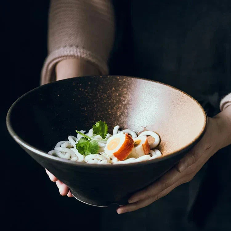 Handcrafted Ceramic Noodle Bowl 7 inch Asian-Inspired Soup Dish for Pho Udon Rice Meals Minimalist Dinnerware Versatile Kitchen Serving Piec