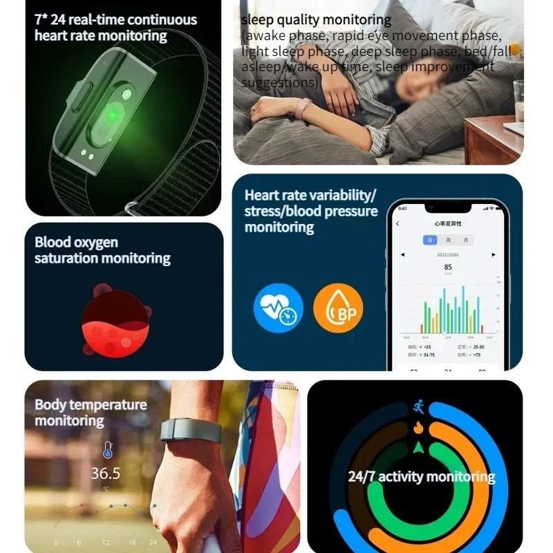 VitalTrack | Rastreador de actividad física con monitoreo de salud 24/7 | Brazalete elegante para el bienestar y seguimiento de actividades