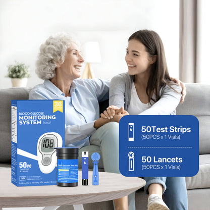 Kit de monitor inteligente de glucosa en sangre con resultados rápidos | Diseño compacto para facilitar la medición de glucosa