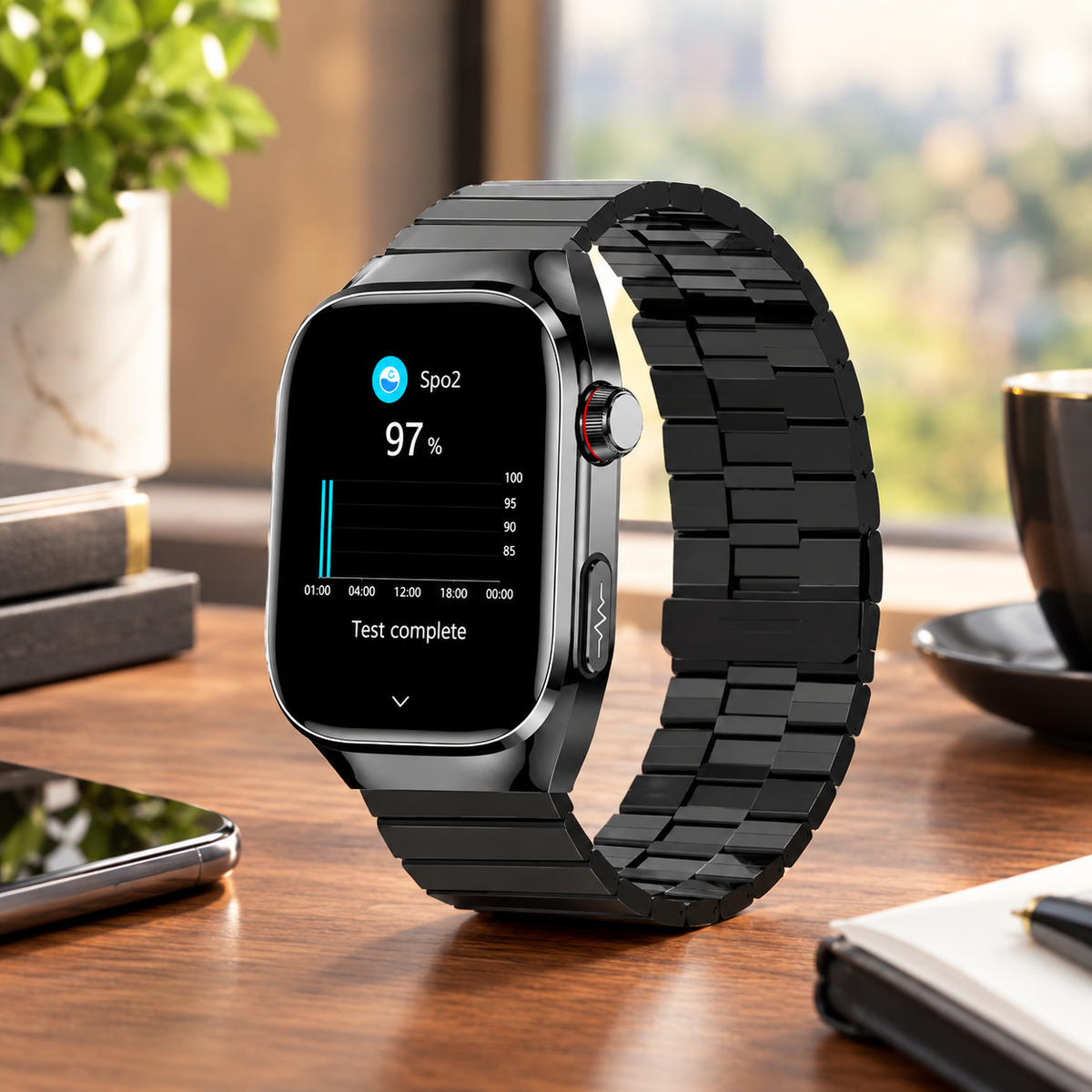 Reloj inteligente de monitoreo de salud | Seguimiento de azúcar en sangre y ECG con pantalla AMOLED | 15 días de duración de batería
