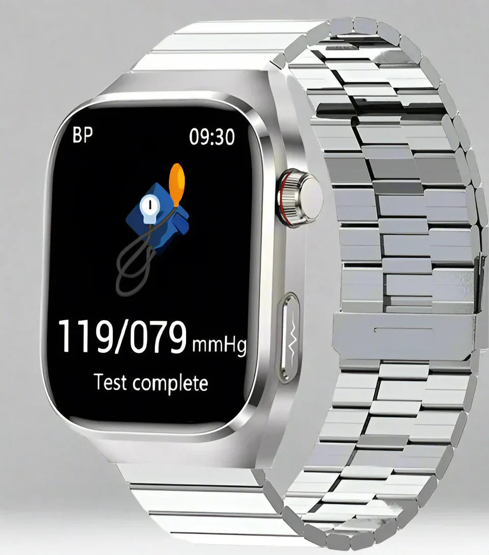 Reloj inteligente de monitoreo de salud | Seguimiento de azúcar en sangre y ECG con pantalla AMOLED | 15 días de duración de batería