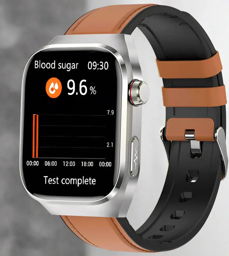 Rastreador de salud | Reloj inteligente con monitoreo de glucosa en sangre y ECG | Pantalla táctil AMOLED para un bienestar integral