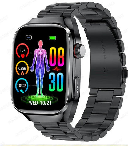 Rastreador de salud | Reloj inteligente con monitoreo de glucosa en sangre y ECG | Pantalla táctil AMOLED para un bienestar integral