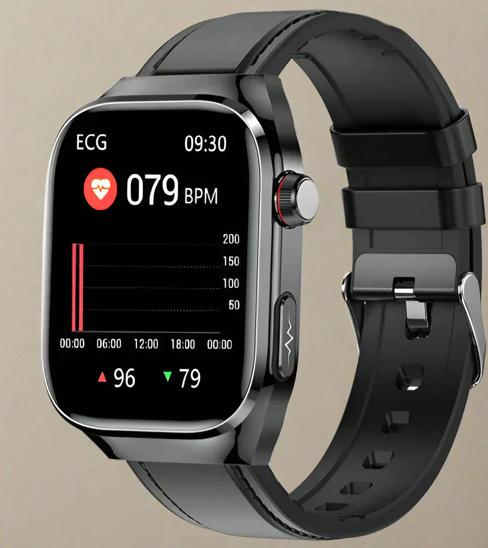 Rastreador de salud | Reloj inteligente con monitoreo de glucosa en sangre y ECG | Pantalla táctil AMOLED para un bienestar integral